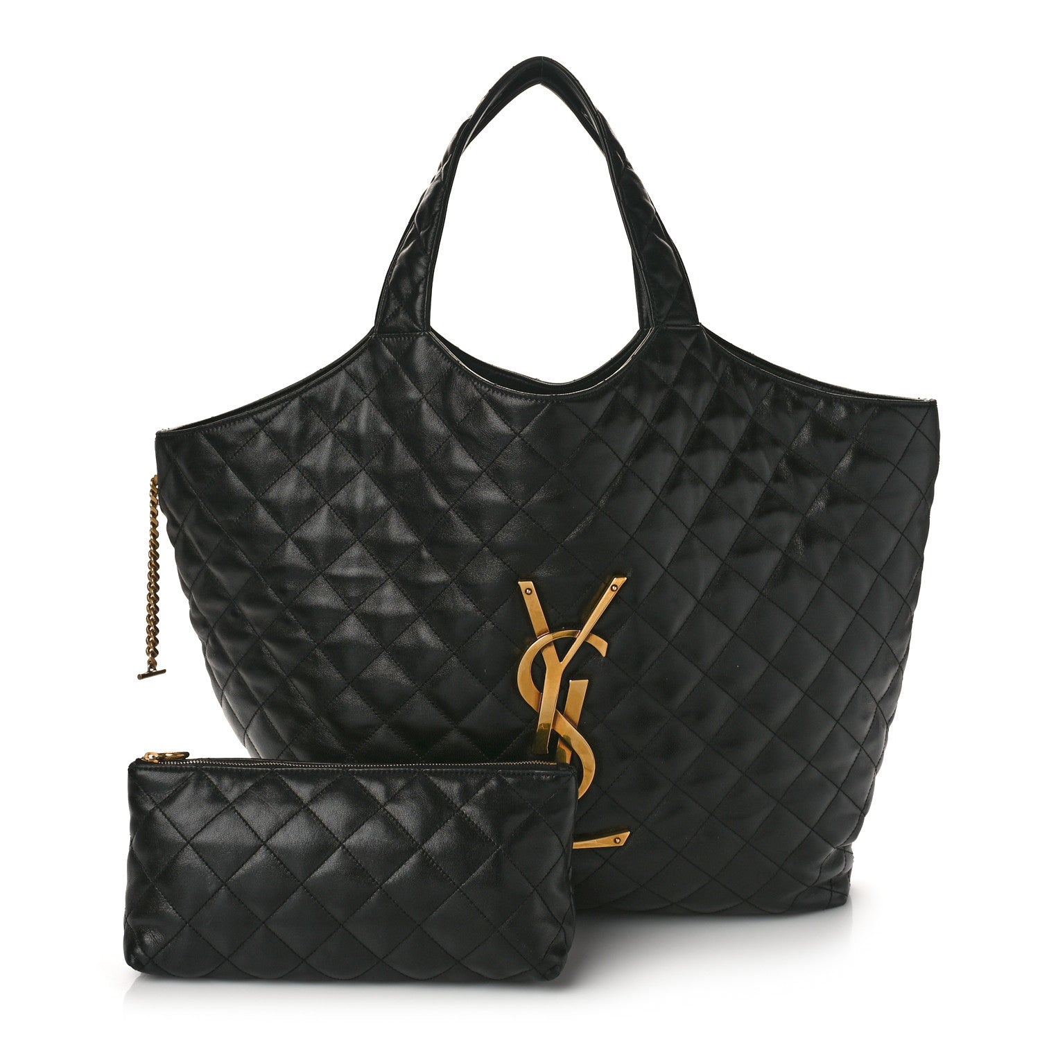 Saint Laurent Lambskin Quilted Maxi Icare Shopping Tote Black 1 of 9