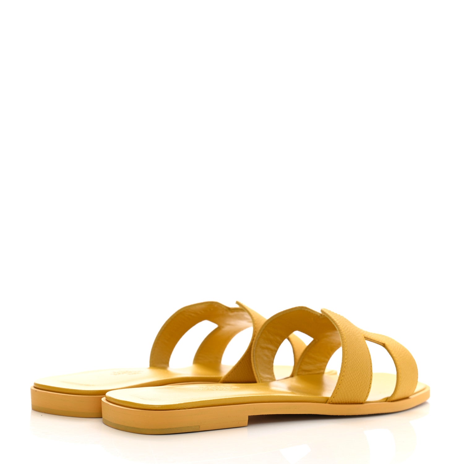 Hermes Epsom Oran Sandals 37.5 Jaune Sable 4 of 9