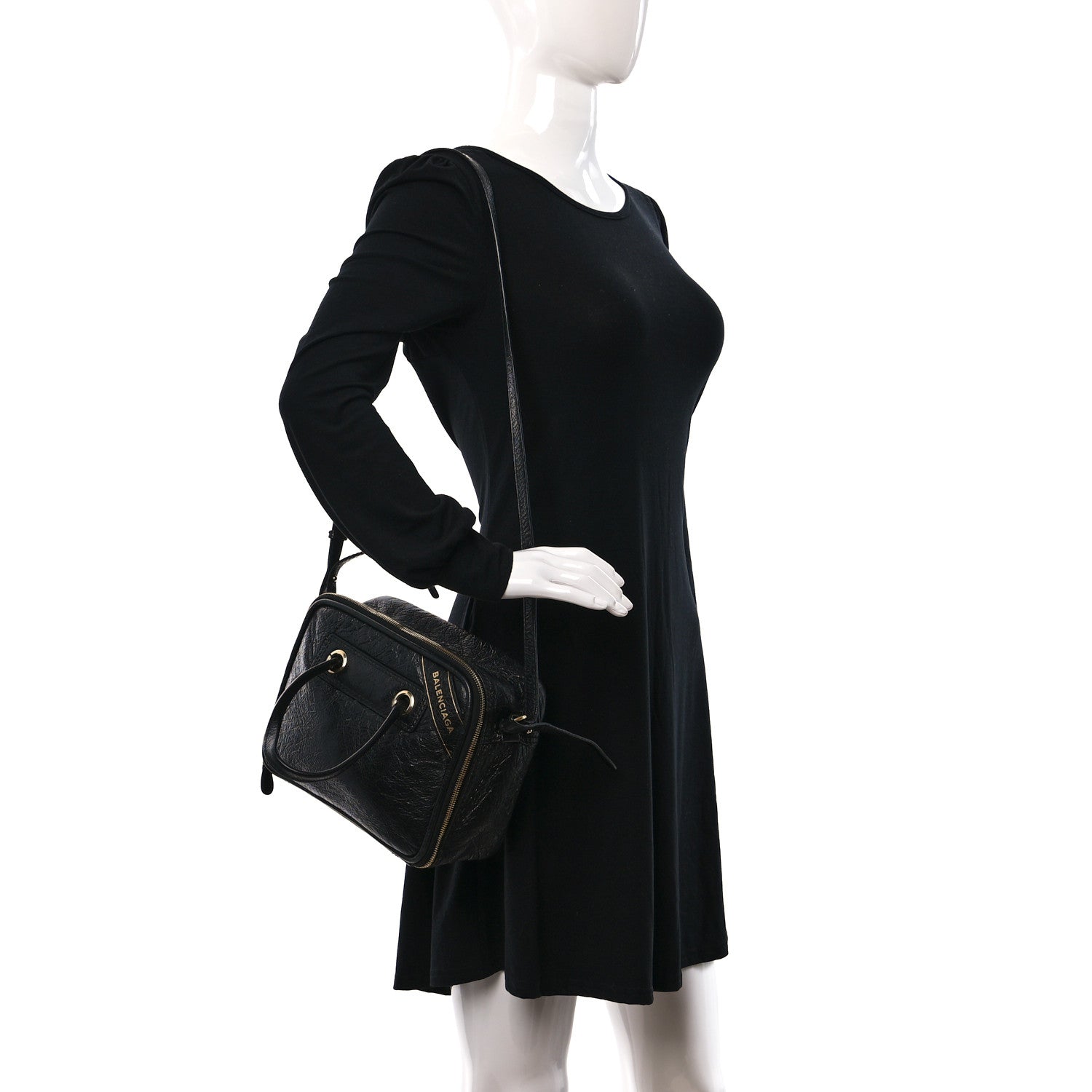 Balenciaga Agneau S Blanket Square Tote Black 2 of 9