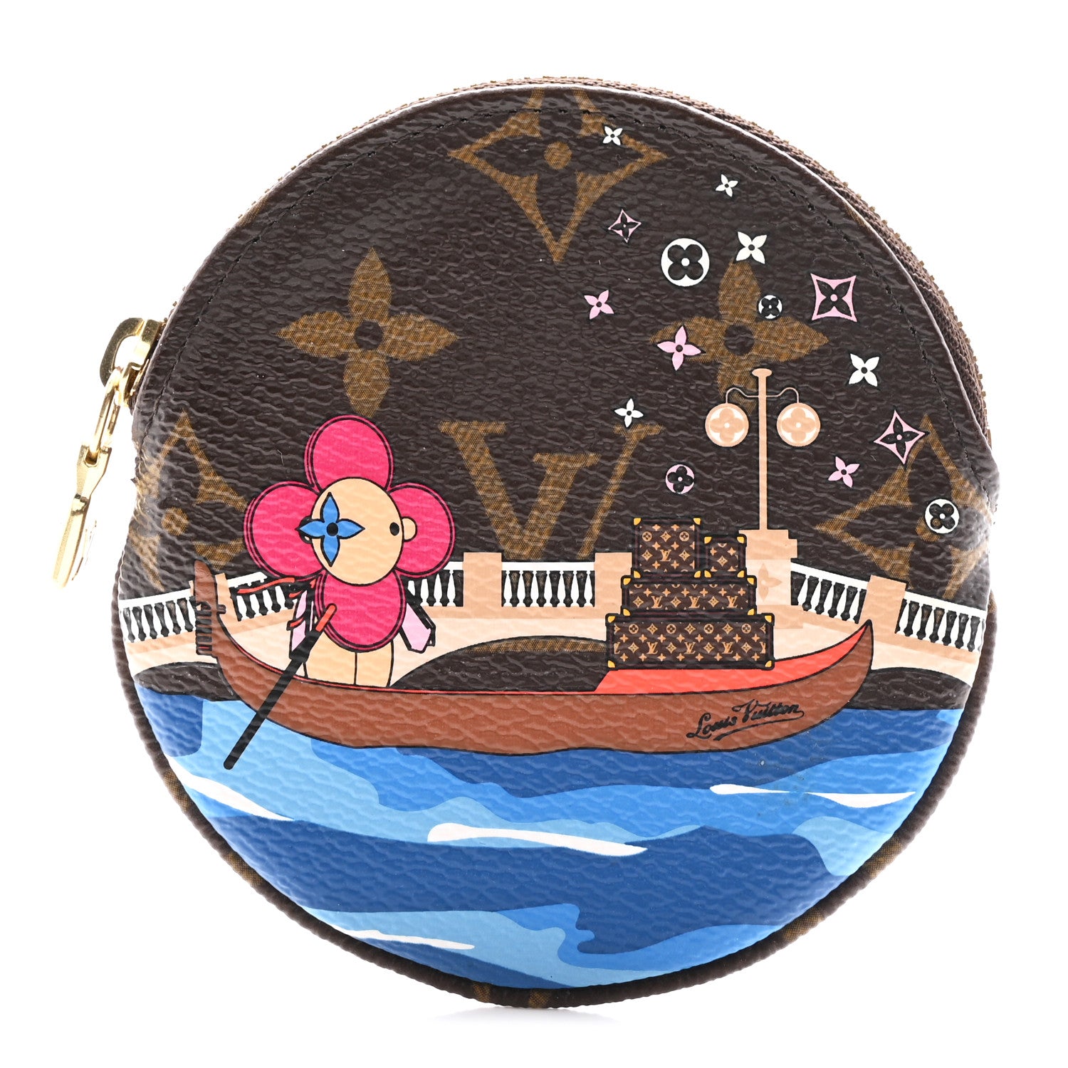 Louis Vuitton Monogram 2019 Christmas Animation Round Coin Purse Blue 1 of 8