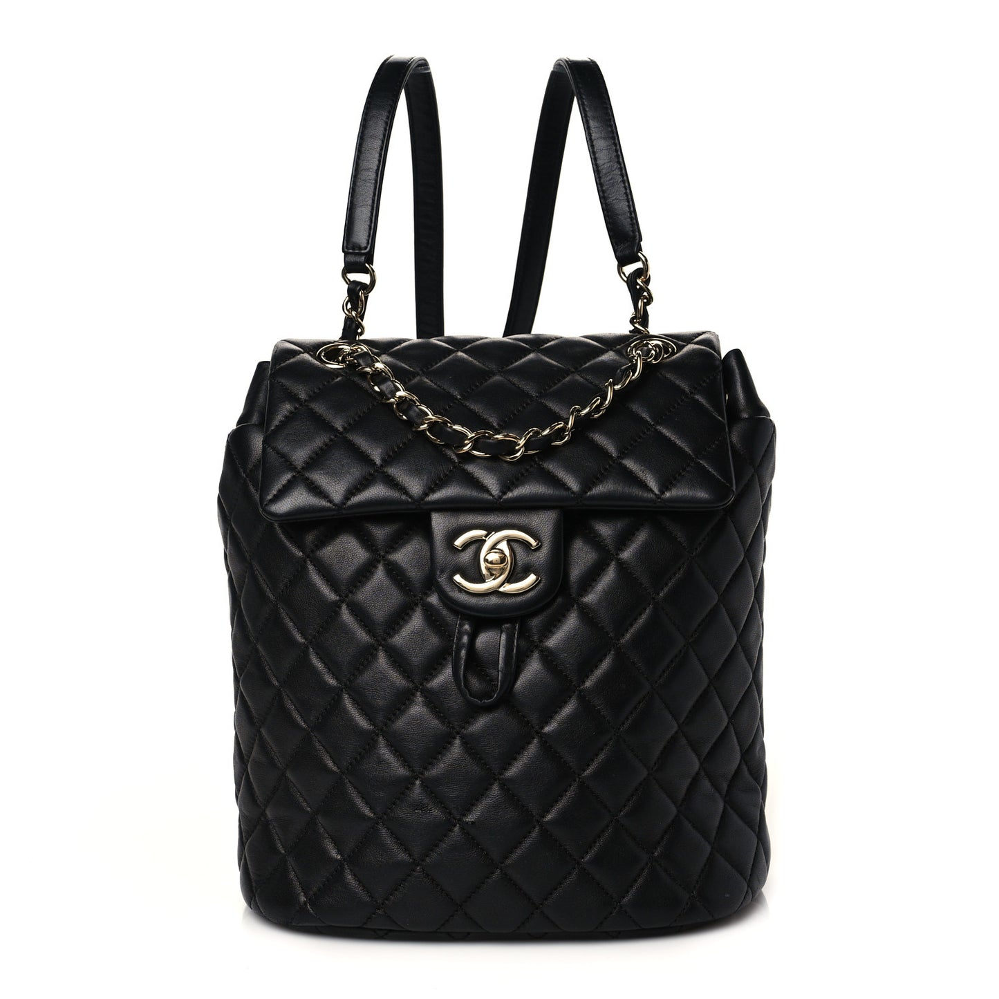 Lambskin Quilted Small Urban Spirit Backpack Black