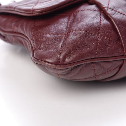 Chanel Calfskin Coco Pleats Large Messenger Flap Burgundy 10 of 11