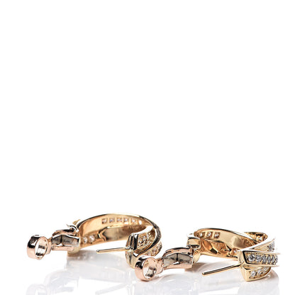 Cartier 18K Yellow Gold Diamond Trinity Hoop Earrings 3 of 4