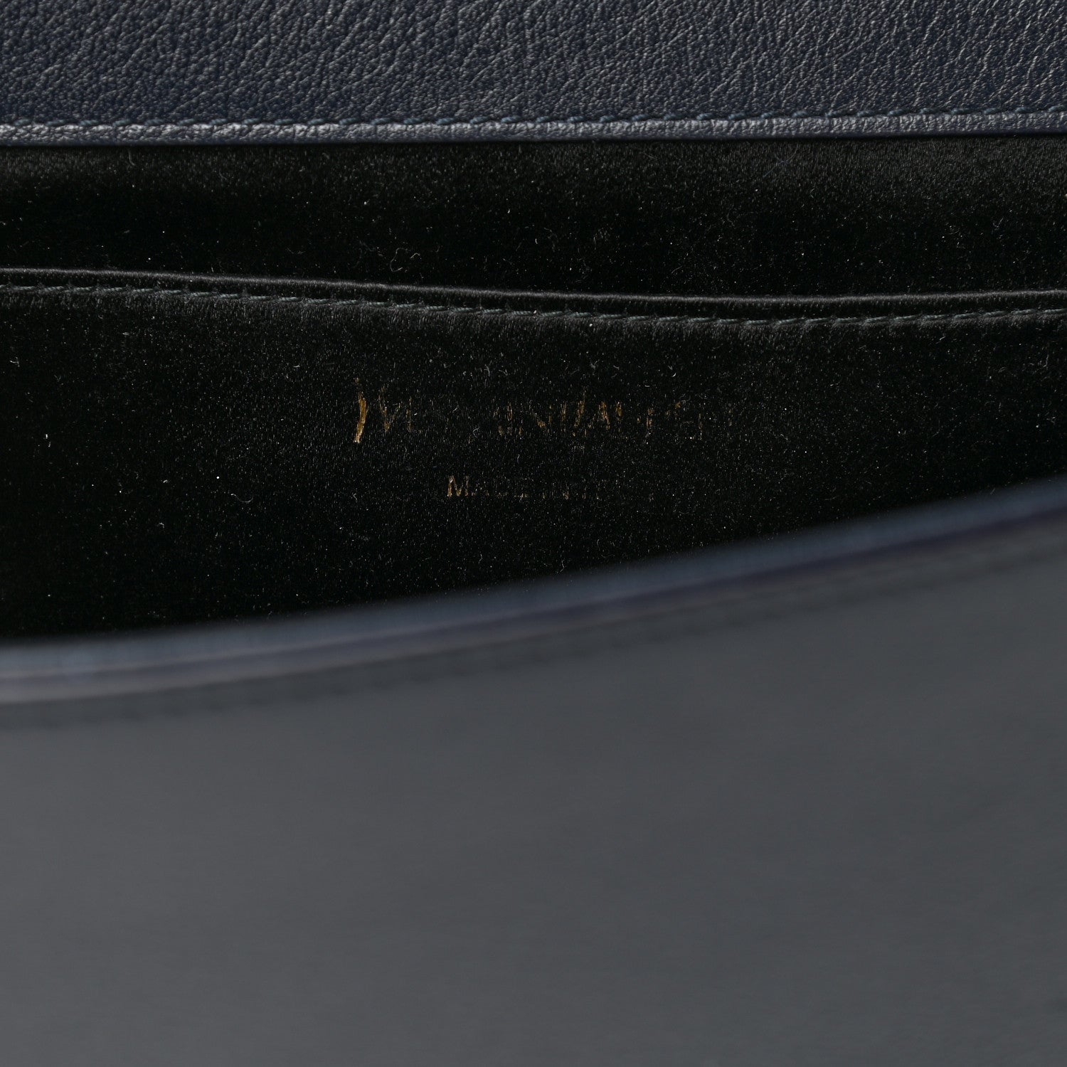 Saint Laurent Calfskin Monogram Large Belle De Jour Clutch Navy 6 of 8