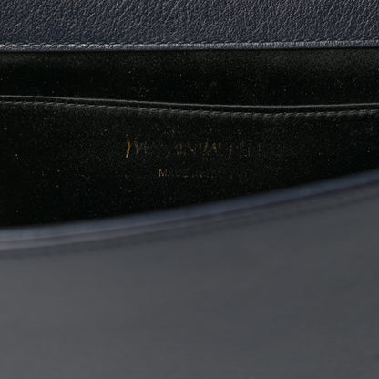 Saint Laurent Calfskin Monogram Large Belle De Jour Clutch Navy 6 of 8