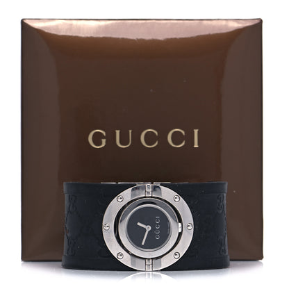 Gucci Stainless Steel Rubber 33mm Twirl Quartz Watch Black 5 of 5