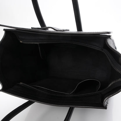 Celine Drummed Calfskin Micro Luggage Black 5 of 7