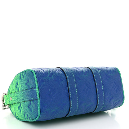 Louis Vuitton Taurillon Illusion Keepall XS Bleu Vert 4 of 9