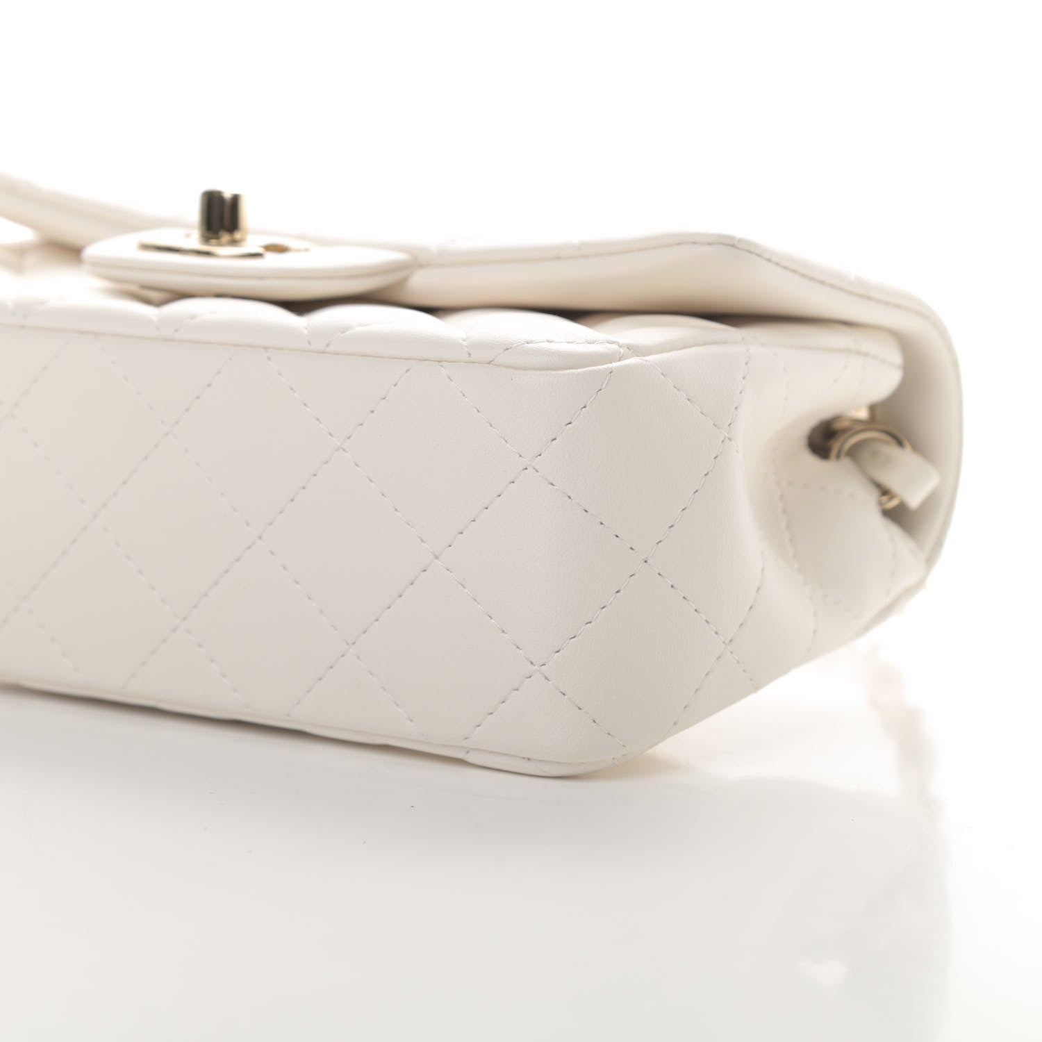 Chanel Lambskin Quilted Mini Rectangular Flap White 10 of 11
