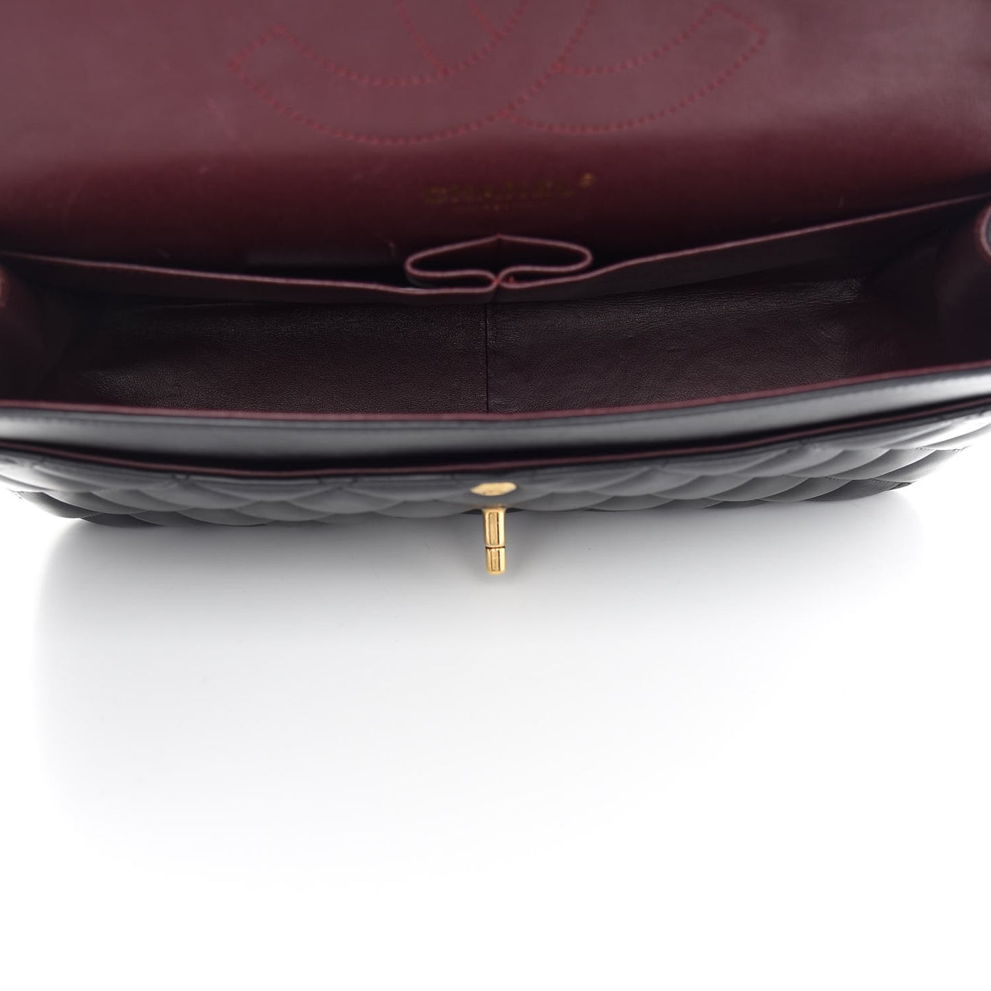 Lambskin Quilted Jumbo Double Flap Black