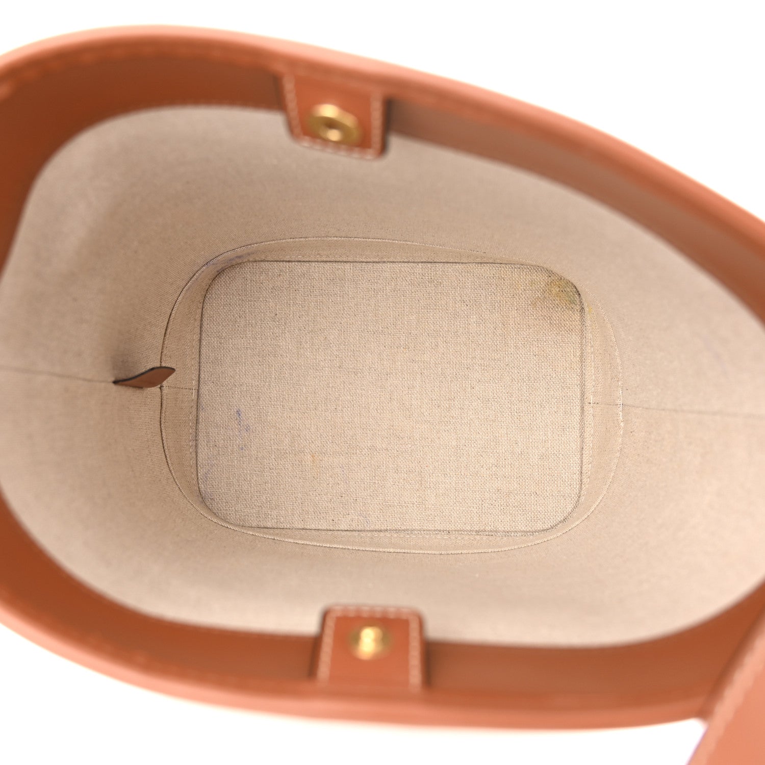 Celine Canvas Calfskin Triomphe Small Bucket Bag Vanilla Tan 5 of 12