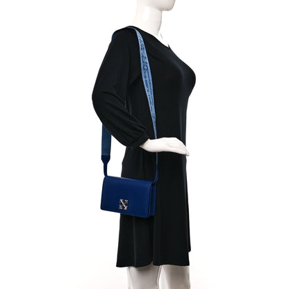 Off-White Calfskin Jitney 0.5 Crossbody Bag Blue 2 of 8