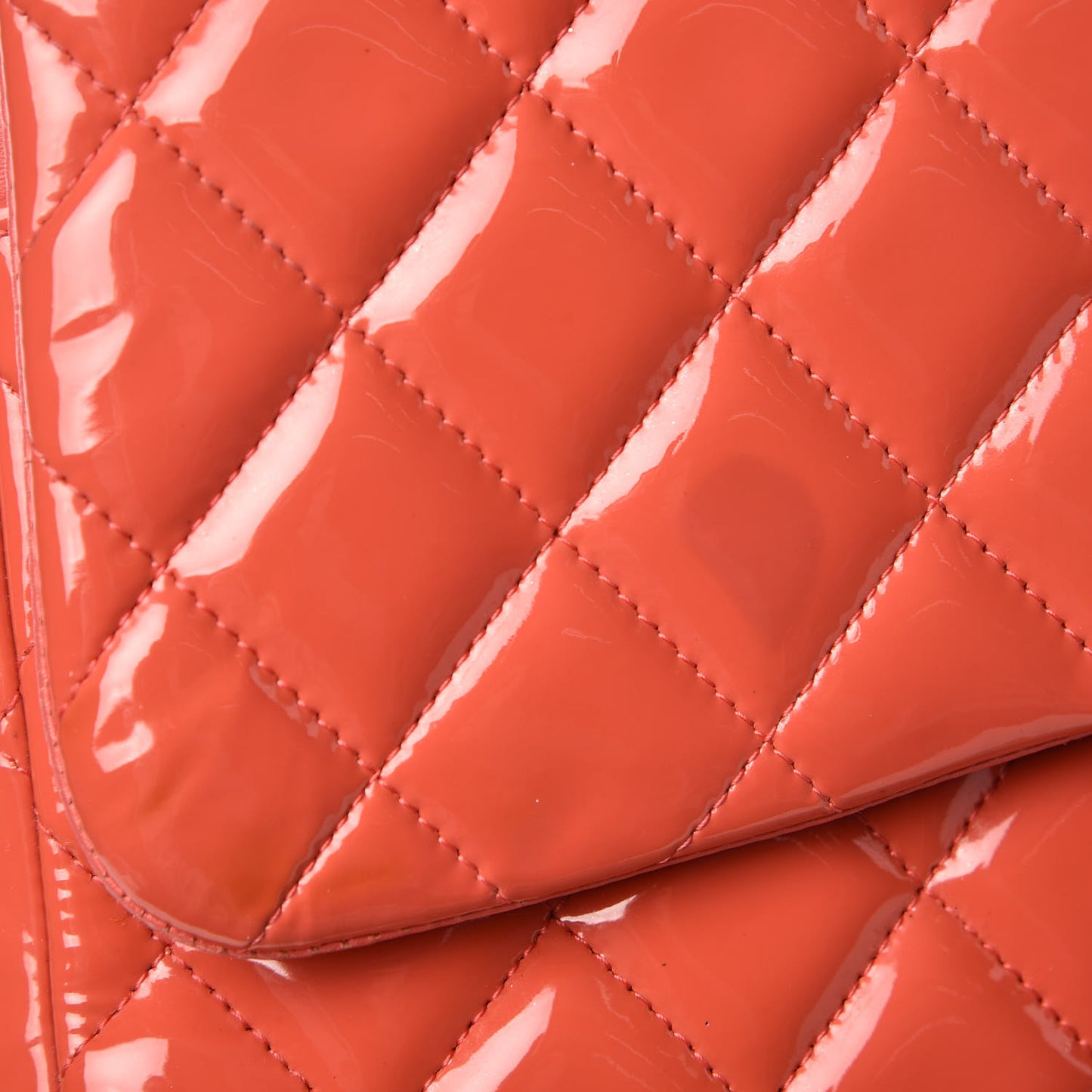 Patent Quilted Jumbo Double Flap Coral