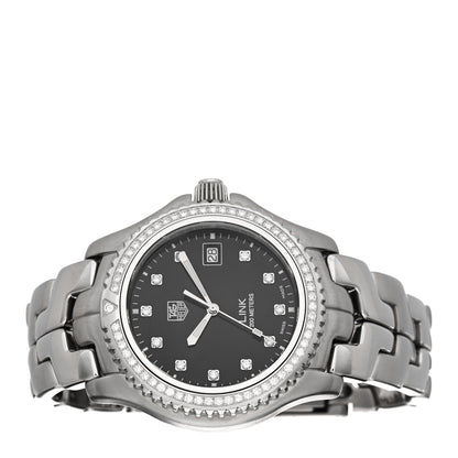 Tag Heuer Stainless Steel Diamond Bezel 41mm Link Quartz Watch Black WT111P 2 of 4