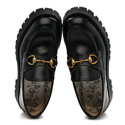 Gucci Cordovan Lux Womens Harald Horsebit 25mm Platform Loafers 39 Black 2 of 13