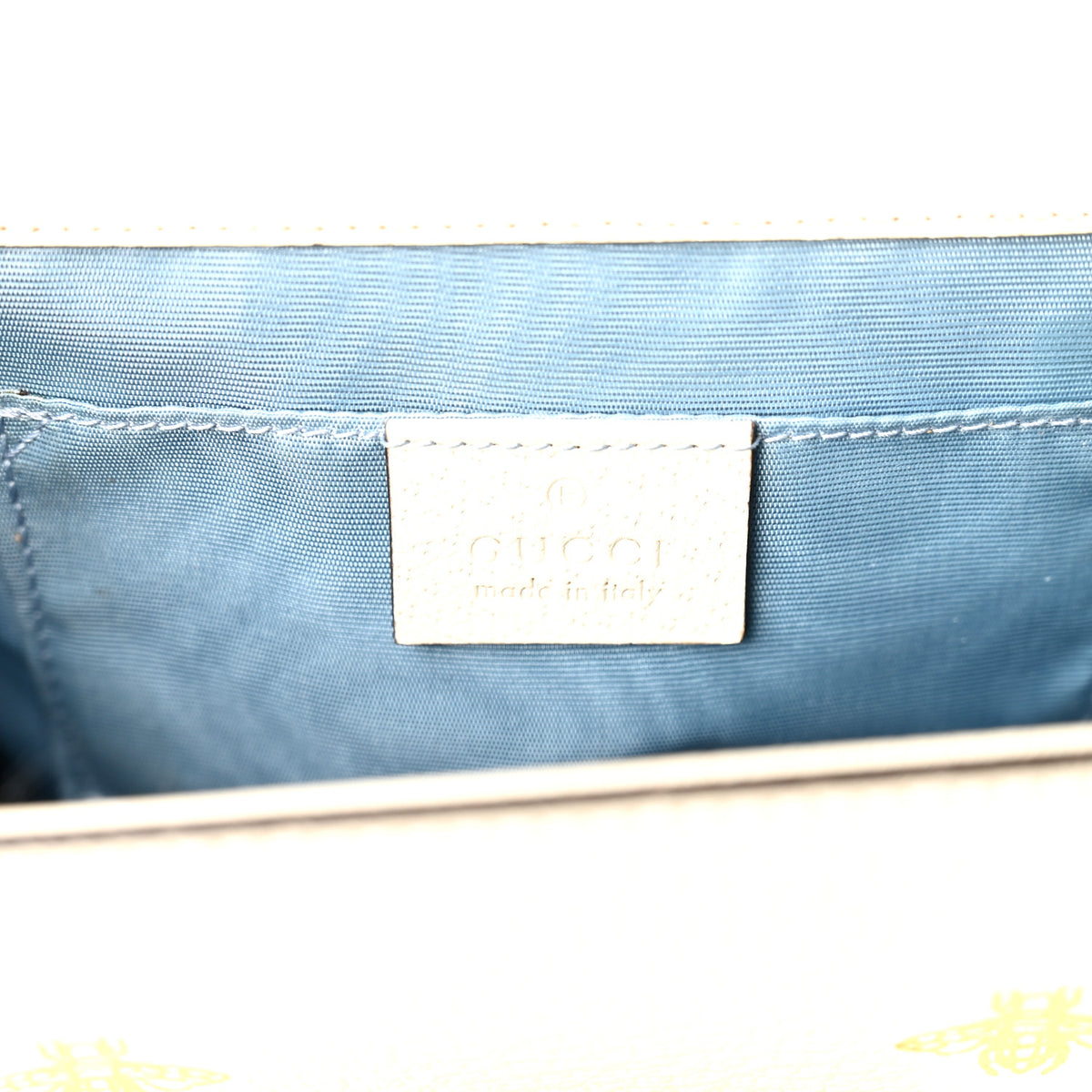 Grained Calfskin Bee Star Small Padlock Shoulder Bag White