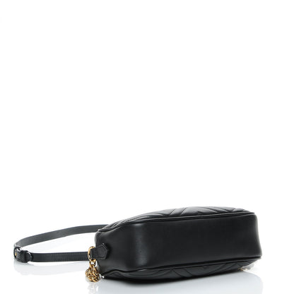 Gucci Calfskin Matelasse Small GG Marmont Chain Shoulder Bag Black 4 of 7