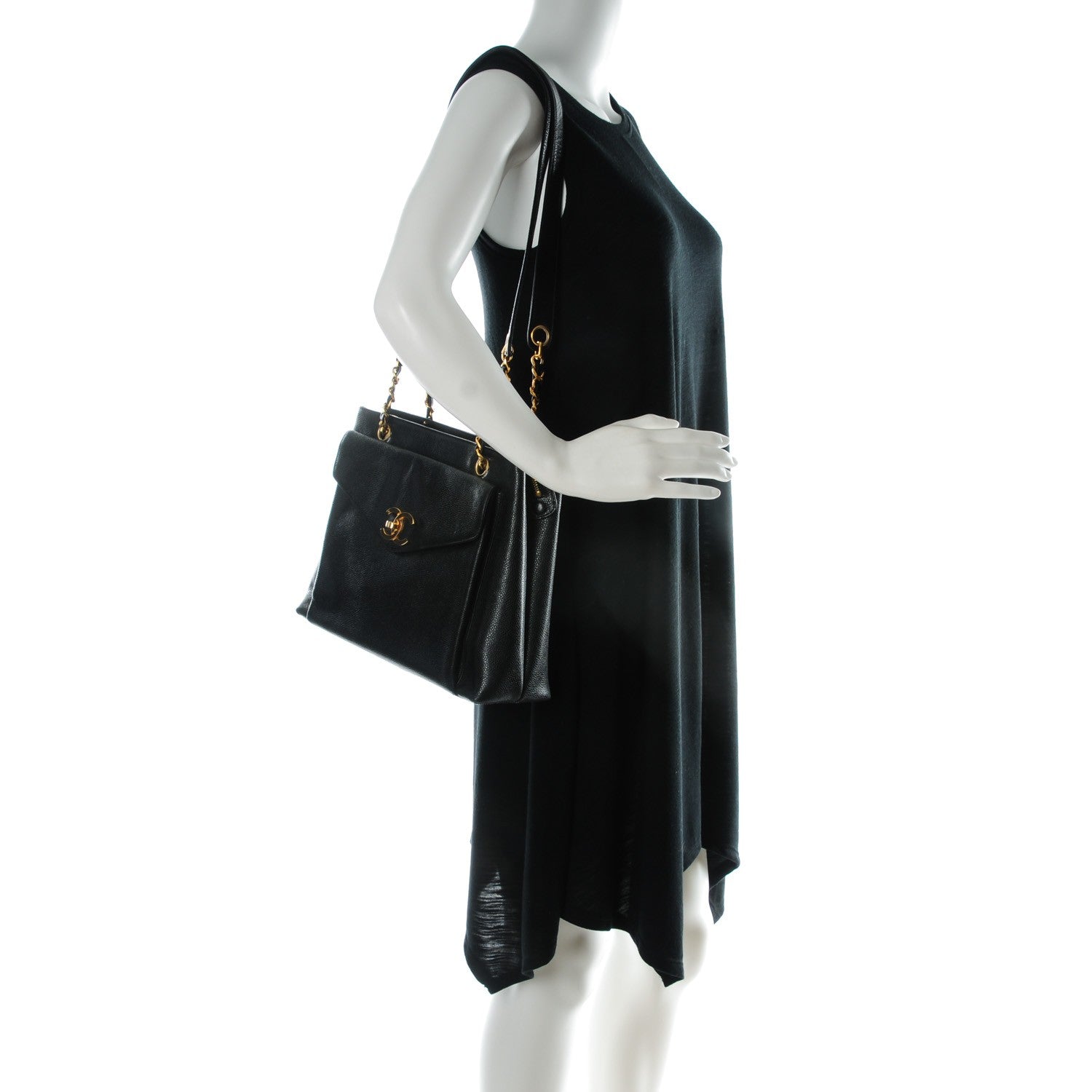 Chanel Caviar Flap Shoulder Bag Black 2 of 9