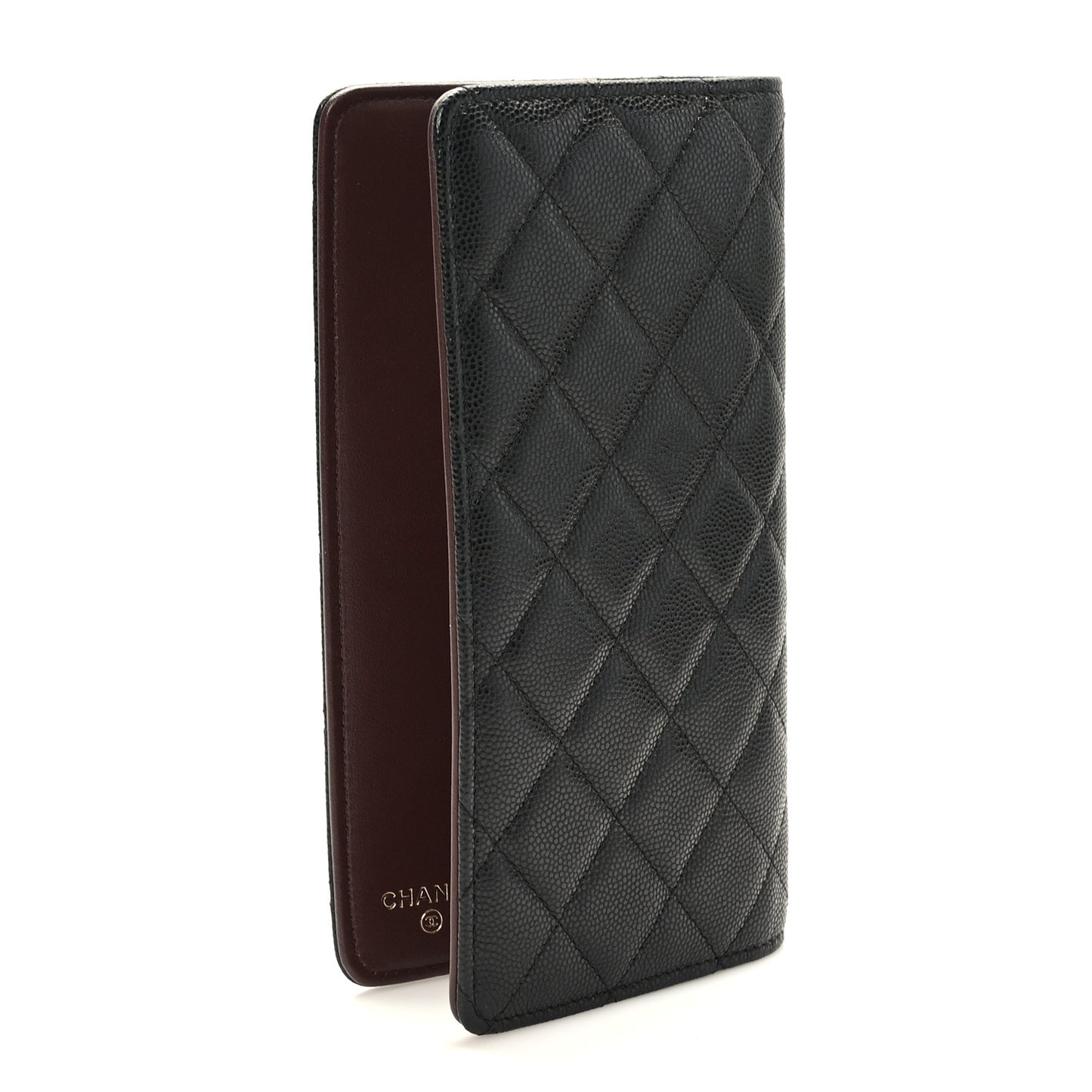 Caviar Quilted Medium Agenda Cover Black