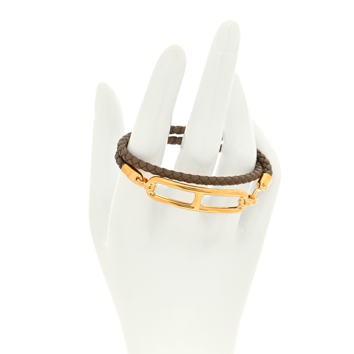 Hermes Swift Roulis Double Tour Bracelet T1 Etoupe 2 of 5