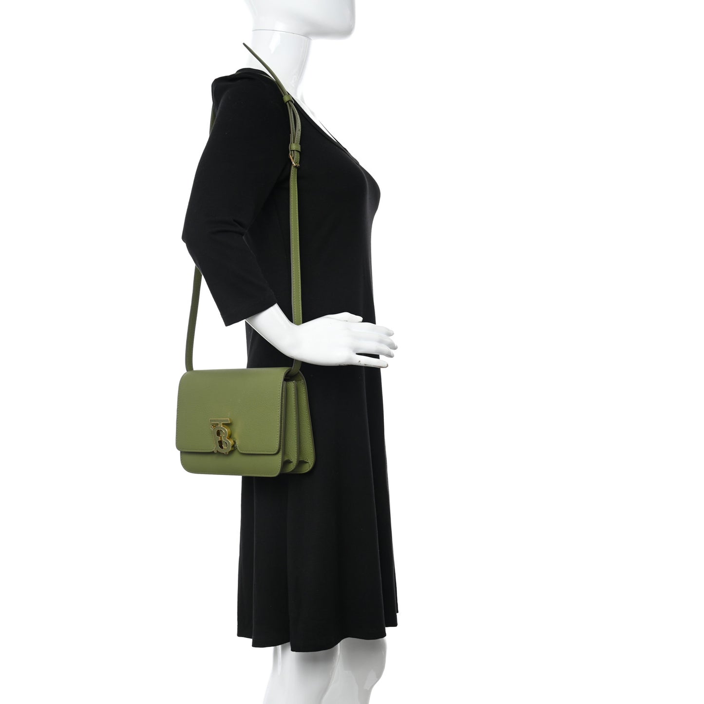 Grained Calfskin Small TB Bag Spruce Green