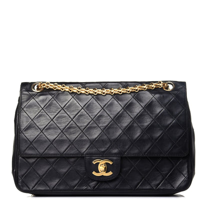 Chanel Lambskin Quilted Medium Double Flap Bijoux Chain Black 1 of 8