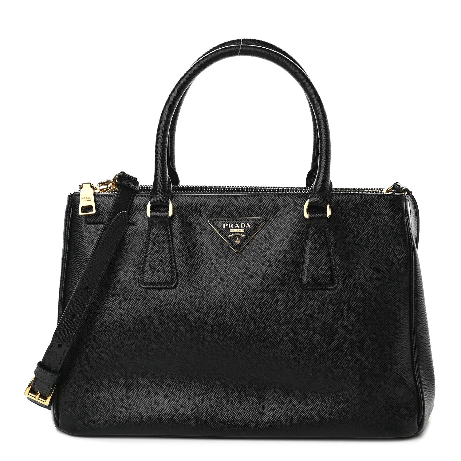 Prada Saffiano Small Galleria Double Zip Tote Black 1 of 9