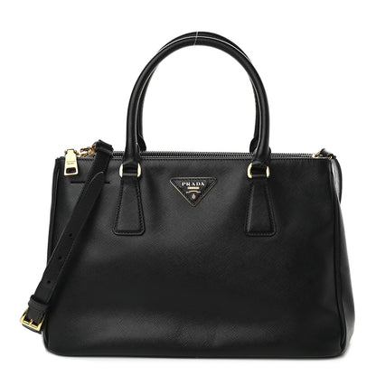 Prada Saffiano Small Galleria Double Zip Tote Black 1 of 9