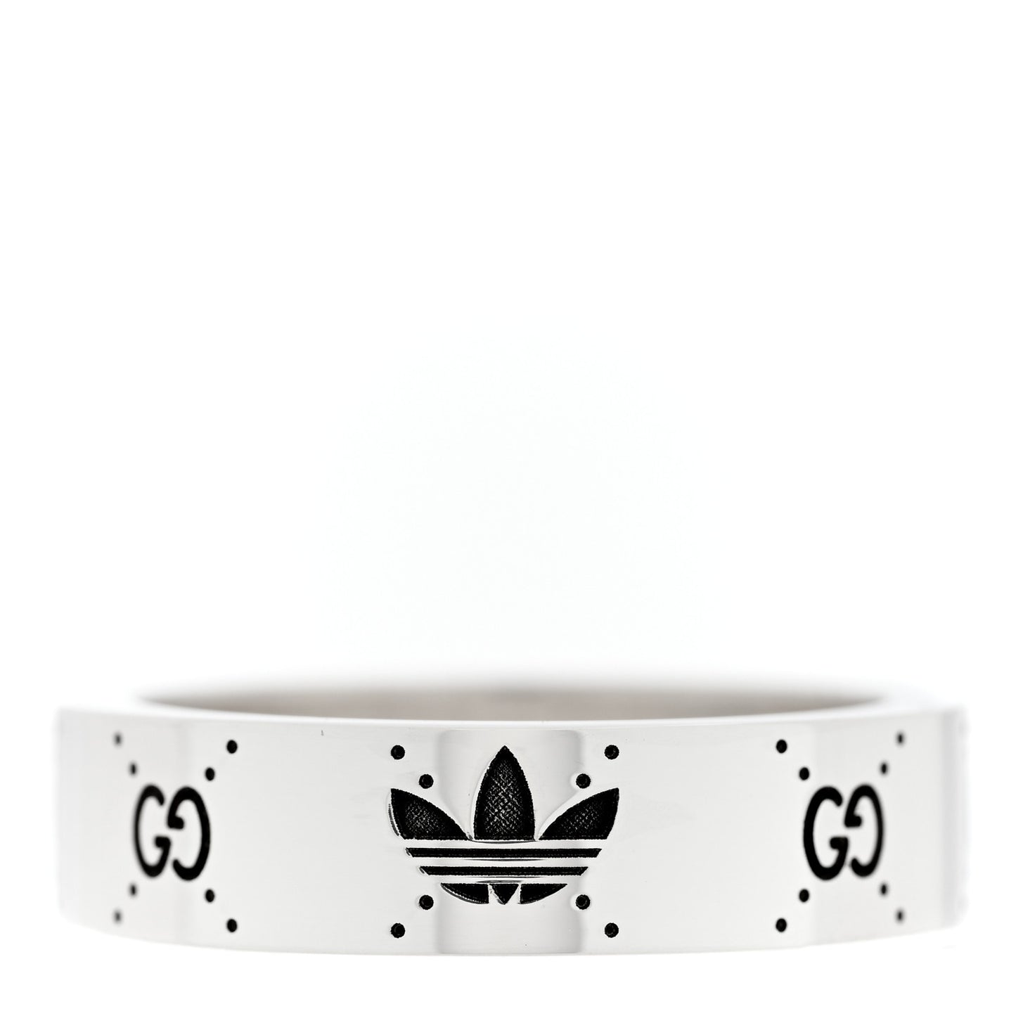 X ADIDAS Sterling Silver Trefoil GG Monogram Band Ring 63 10.25