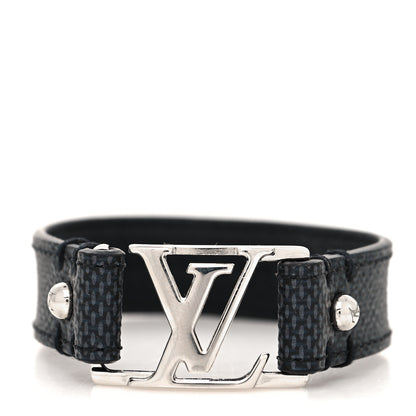 Louis Vuitton Mens Damier Graphite Sign It Bracelet 1 of 5