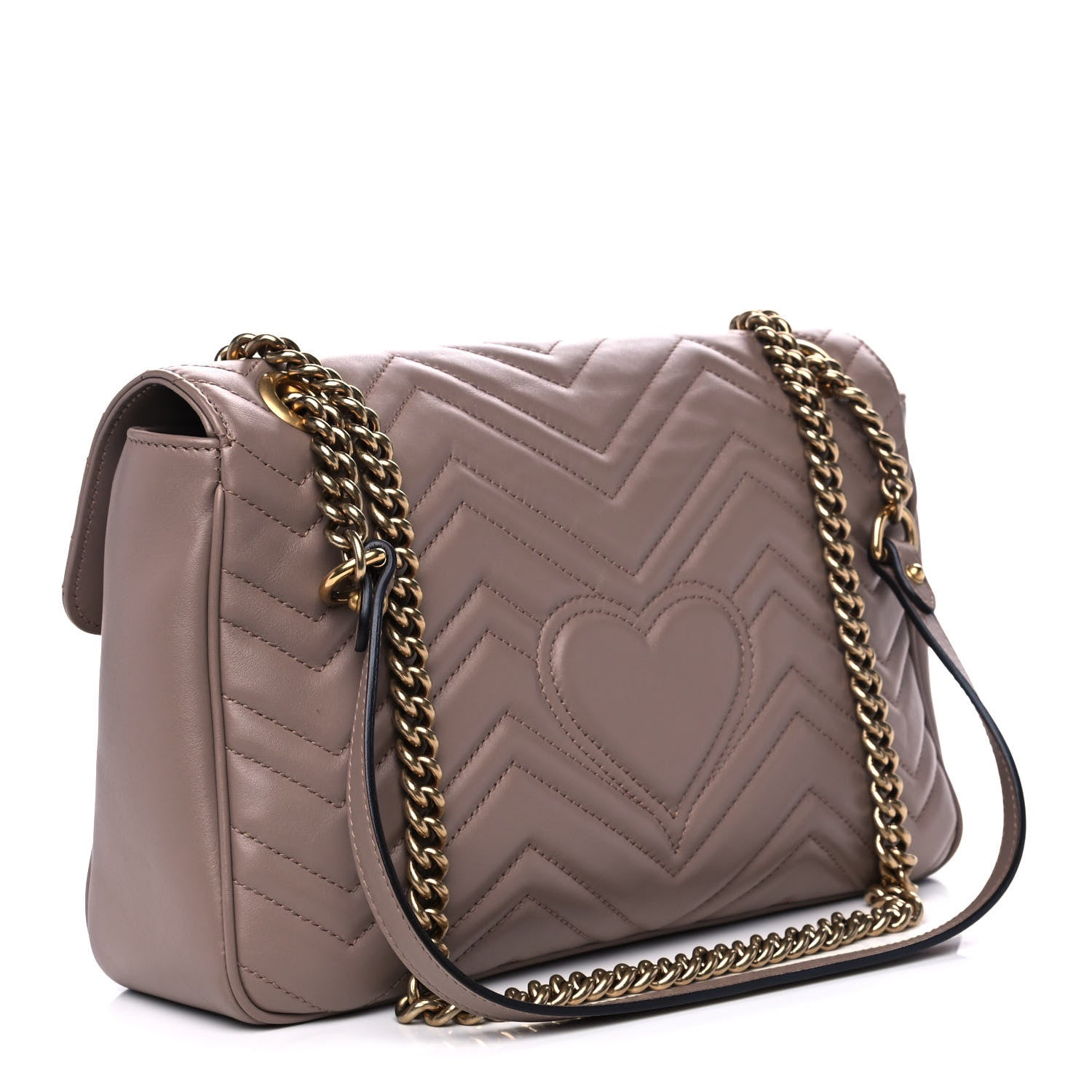 Gucci Calfskin Matelasse Medium GG Marmont Shoulder Bag Porcelain Rose 3 of 11