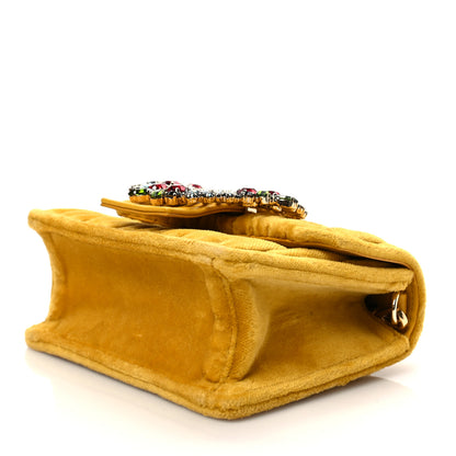 Miu Miu Velluto Matelasse Crystal Embellished Chain Shoulder Bag Senape 6 of 6