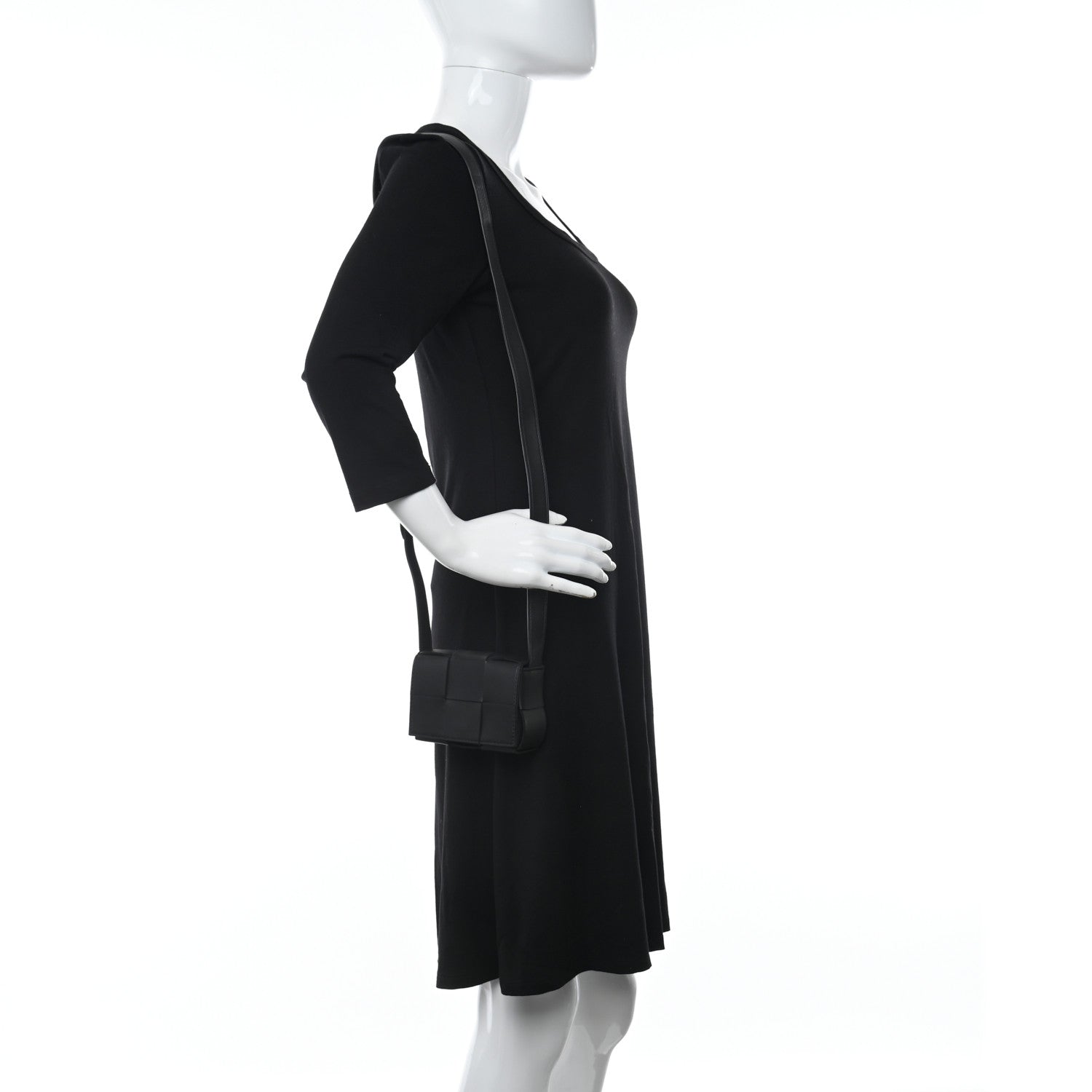 Bottega Veneta Lambskin Maxi Intrecciato Extra Mini Cassette Crossbody Bag Black 2 of 11