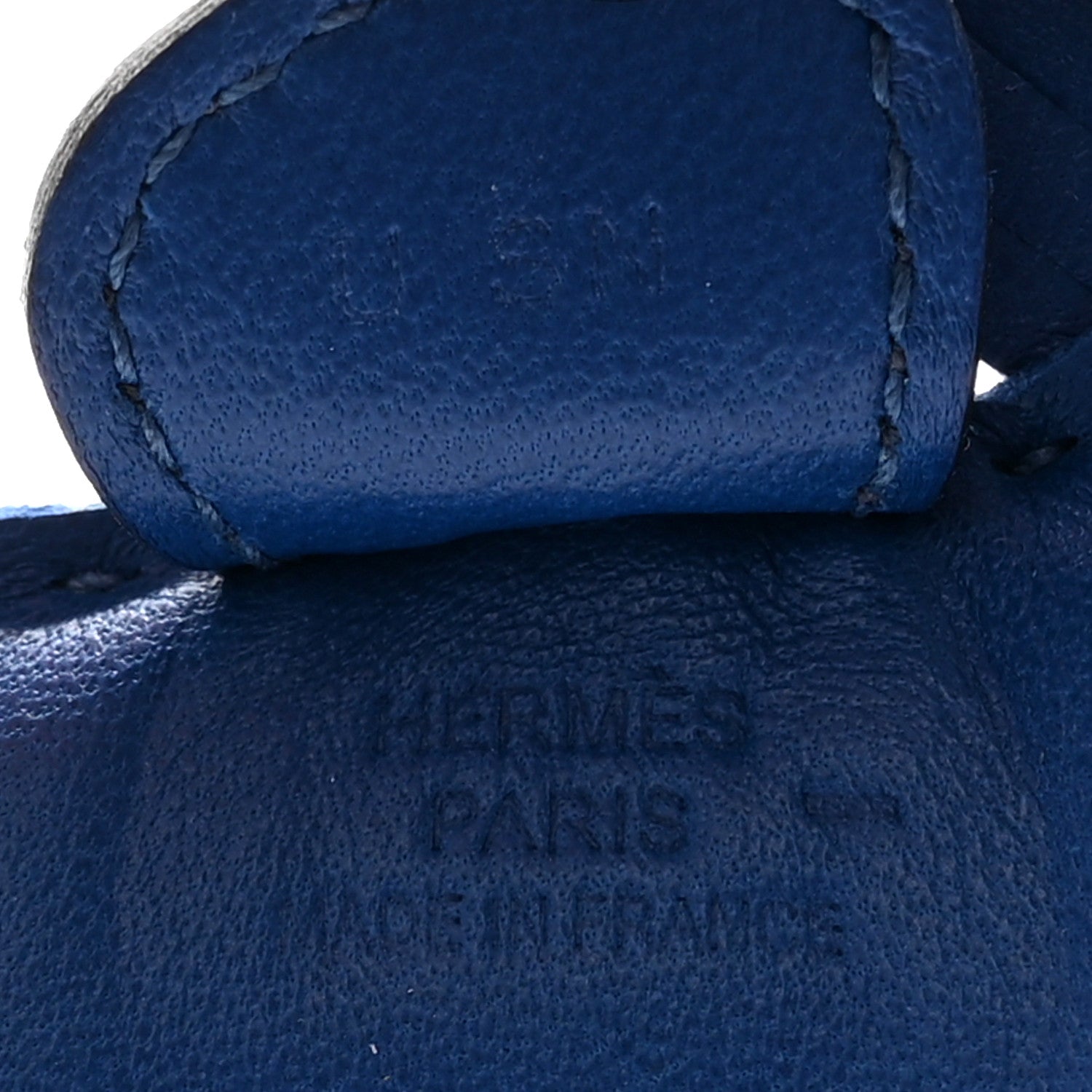 Hermes Milo Lambskin Lizard Touch Grigri Rodeo Horse Bag Charm PM Bleu France Bleu Saphir 3 of 4