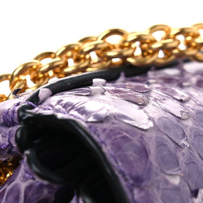 Valentino Garavani Snakeskin Stud Sign Shoulder Bag Purple 10 of 12