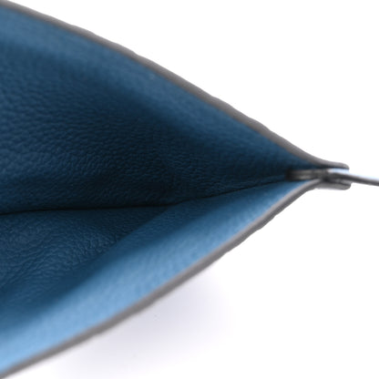 Salvatore Ferragamo Calfskin Embossed Logo Card Case Blue 5 of 9