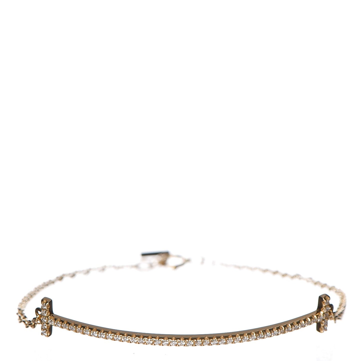 18K Yellow Gold Diamond T Smile Bracelet