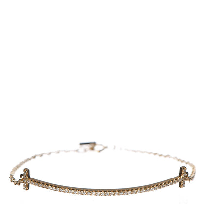 Tiffany 18K Yellow Gold Diamond T Smile Bracelet 1 of 4