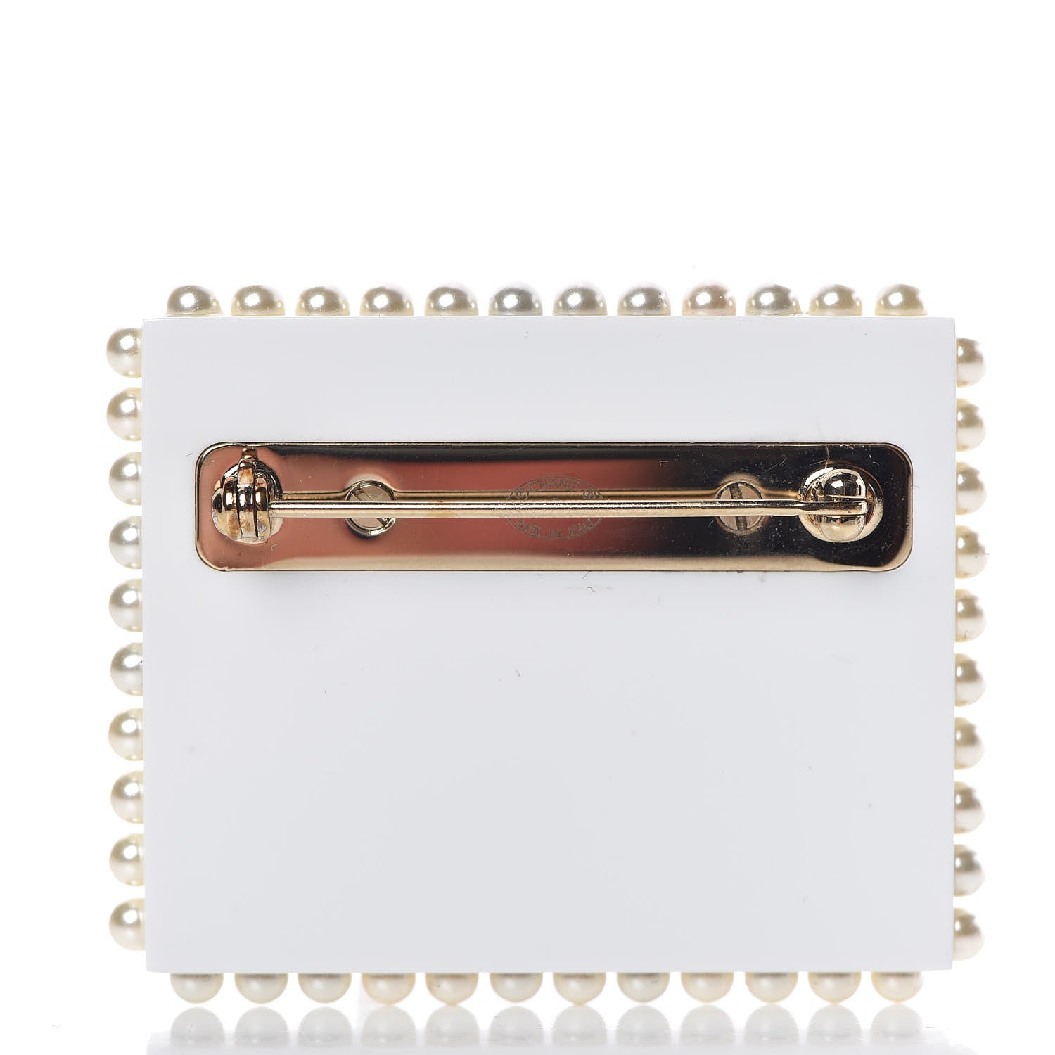 Chanel Resin Pearl Letter Brooch Black White Blue Red 3 of 5
