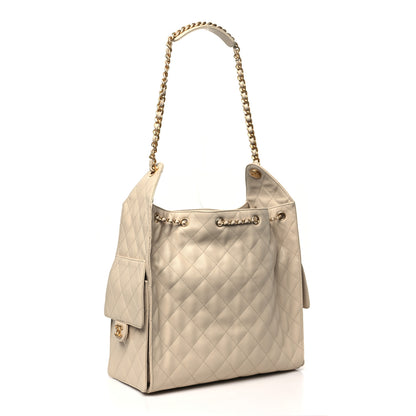 Chanel Caviar Quilted Medium Chanel 25 Handbag Beige 4 of 11