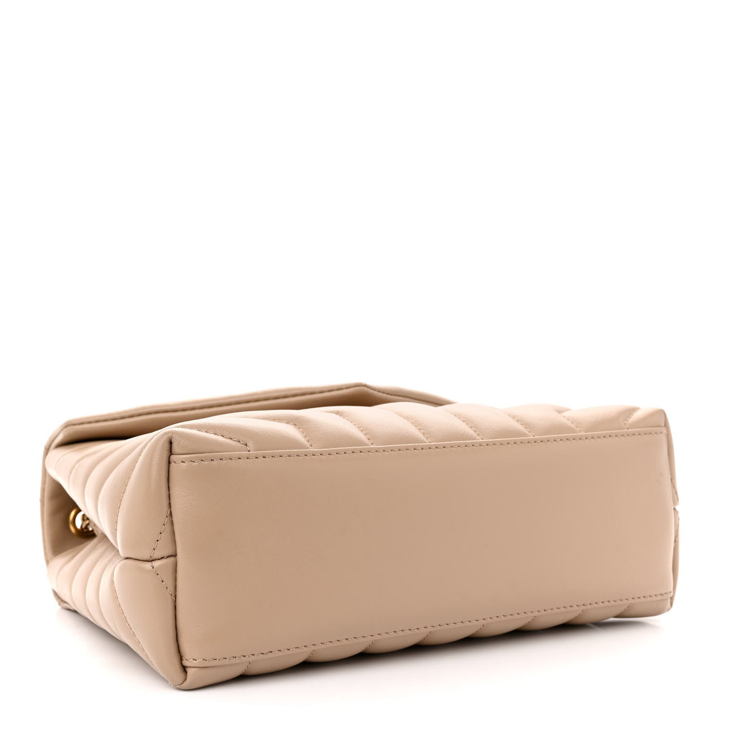 Calfskin Y Quilted Monogram Small Loulou Chain Satchel Dark Beige