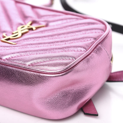 Saint Laurent Metallic Calfskin Matelasse Monogram Lou Belt Bag Vegas Pink 7 of 8
