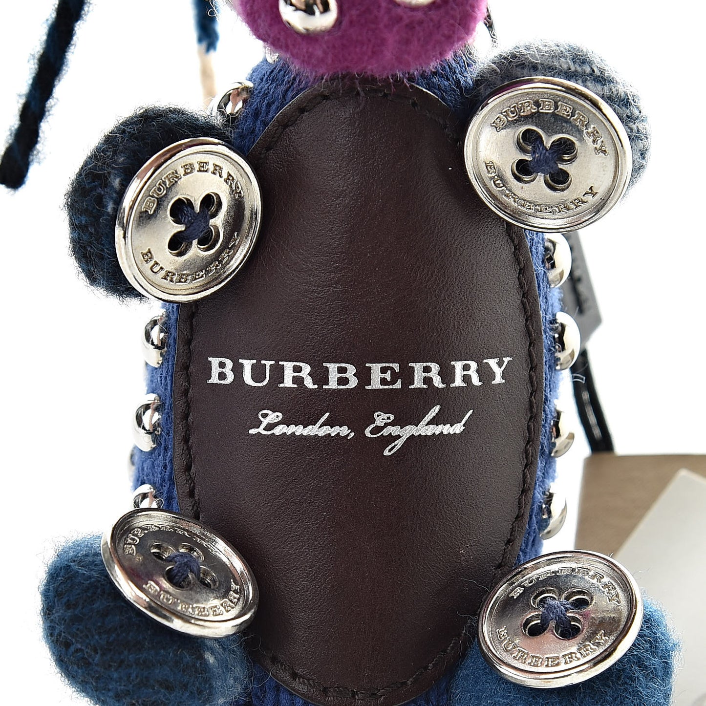 Calfskin Wool Cashmere Studded Mabel The Donkey Bag Charm Navy Multicolor