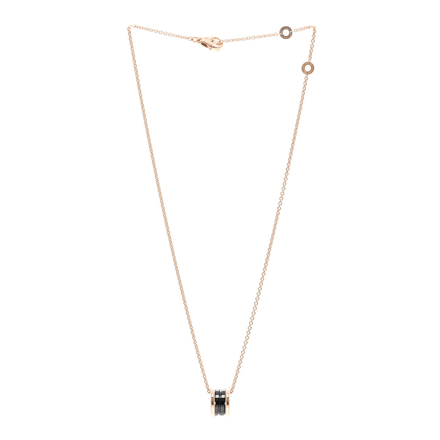 18K Rose Gold Black Ceramic B.Zero1 Pendant Necklace