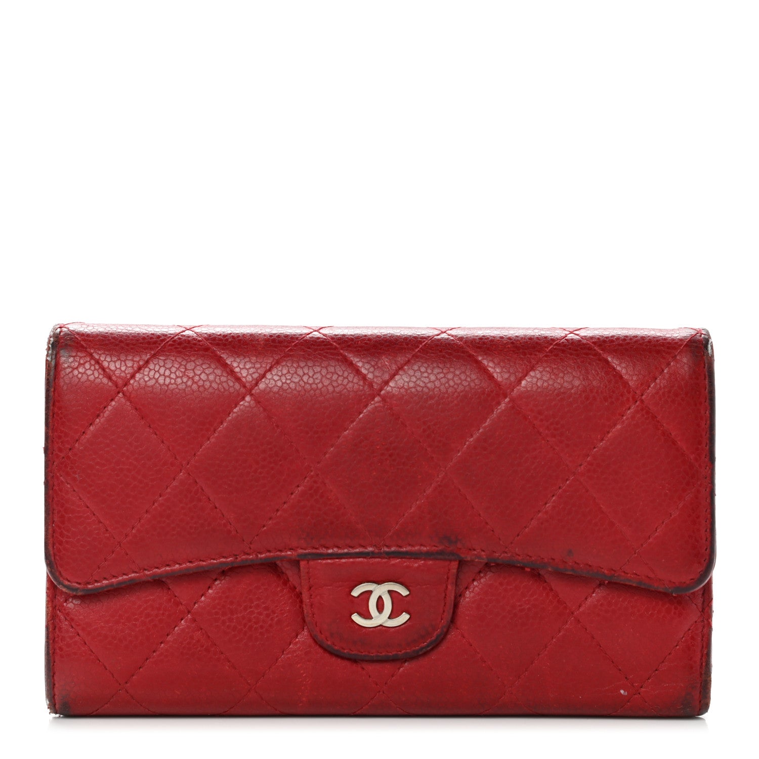 Chanel Caviar Quilted Medium Flap Wallet Red 1 of 19