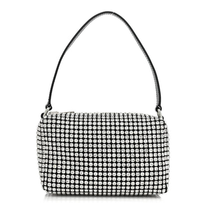 Alexander Wang Mesh Crystal Rhinestone Mini Heiress Pouch Black Silver 1 of 8