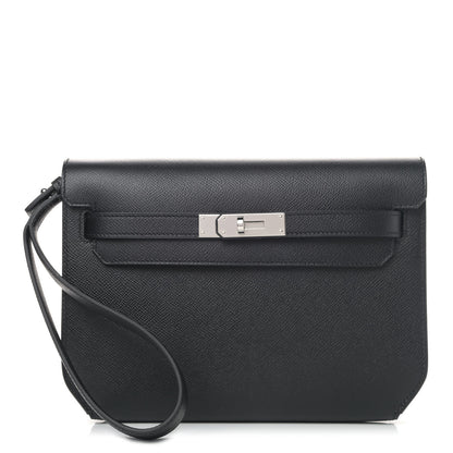 Hermes Epsom Kelly Depeches 25 Pouch Black 1 of 4