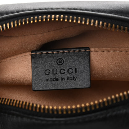 Gucci Calfskin Matelasse Mini GG Marmont Chain Shoulder Bag Black 6 of 11