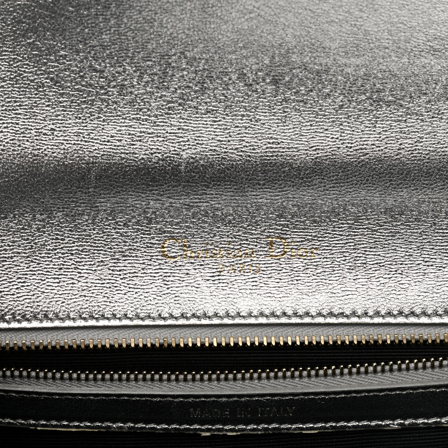 Christian Dior Metallic Ceramic Effect Deerskin Medium Diorama Flap Bag Silver 6 of 13