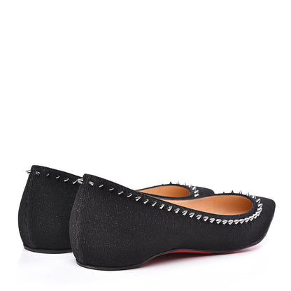 Christian Louboutin Glitter Tennis Anjalina Flats 37 Black Gun Metal 4 of 10